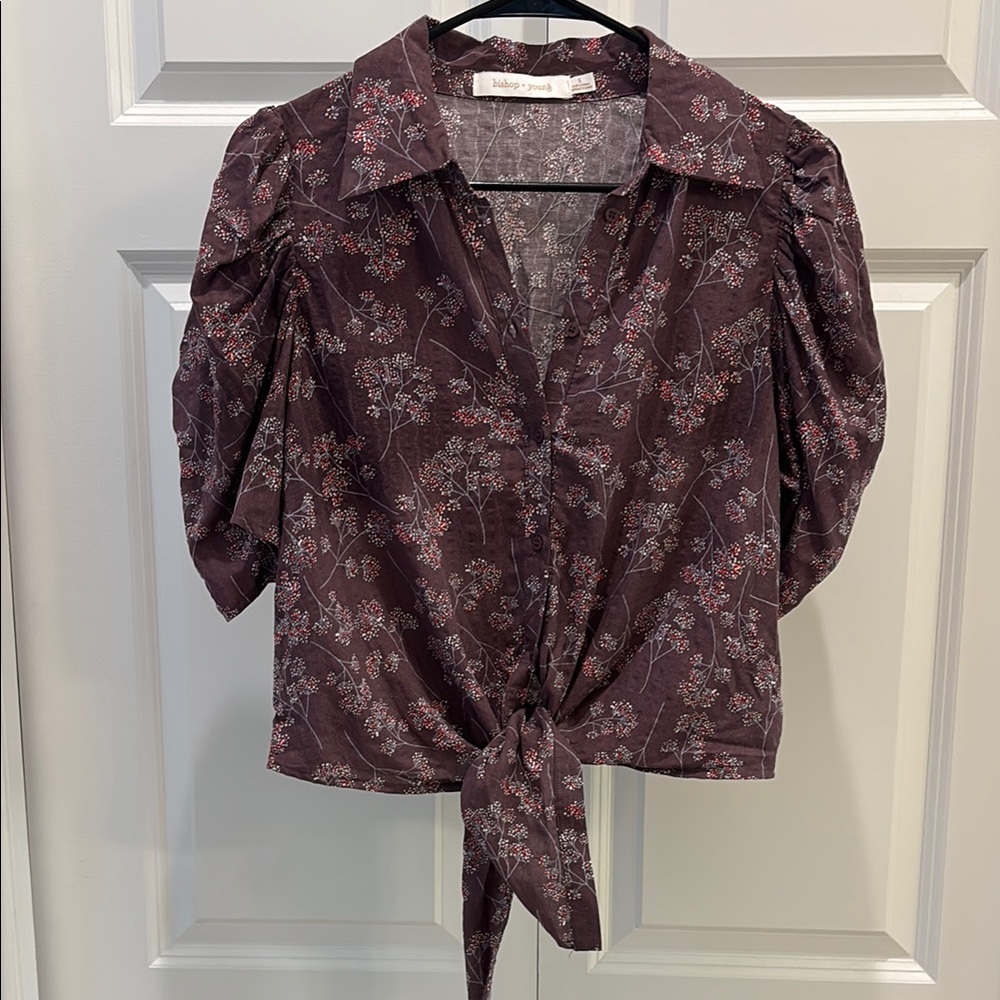 (5/$30 deal) 
NWT Bishop+Young Women's Purple Floral Top
